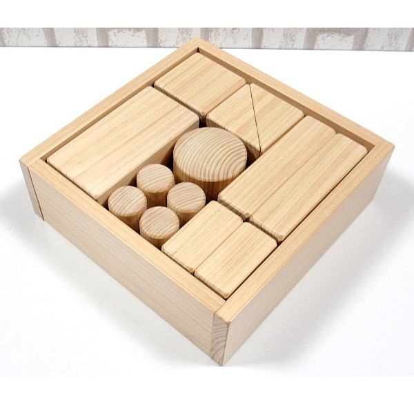 桧(ひのき)積み木22ピース・木のおもちや/木製玩具 おもちゃ