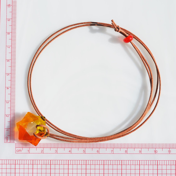 金平糖玻璃「金平糖[橘色]」項鍊[可以選擇顏色和繩子的長度][客製化]≪免運費≫ 第2張的照片