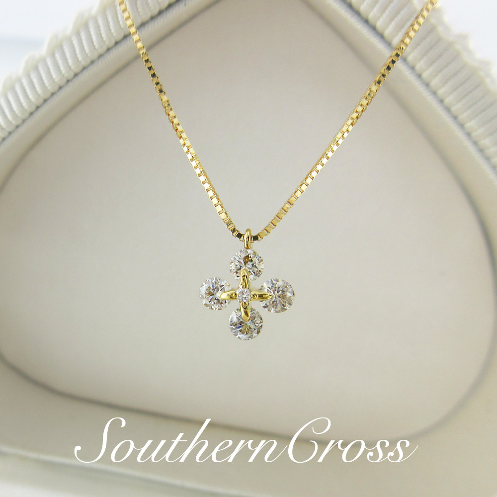 Southern Cross 南十字星圖案美麗閃亮0.3 克拉鑽石K18 金色吊墜 Southern Cross 南十字星圖案美麗閃亮0.3 克拉鑽石K18 金色吊墜