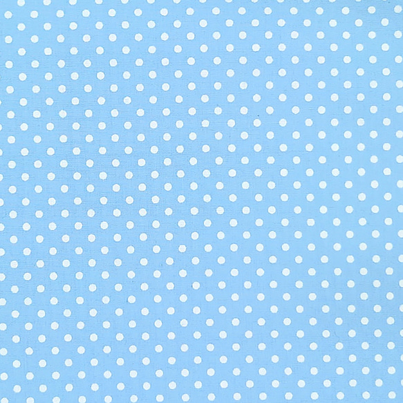 国内即完売　 ドット柄 Mサイズ 水色 ブロード 生地【50×110㎝】 ドット柄 細かい 直径3mm シンプル 入園