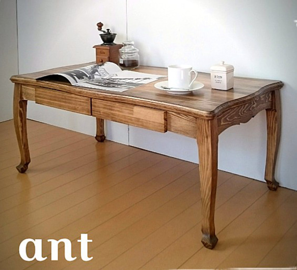 古道具　引き出し付きテーブル 引出し付ローテーブル【antique】※受注製作 ローテーブル