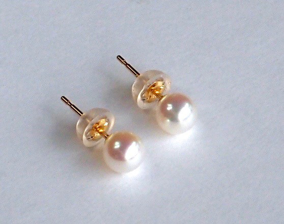 【G2MIX】 アコヤパール 5mm玉 18金 ピアス