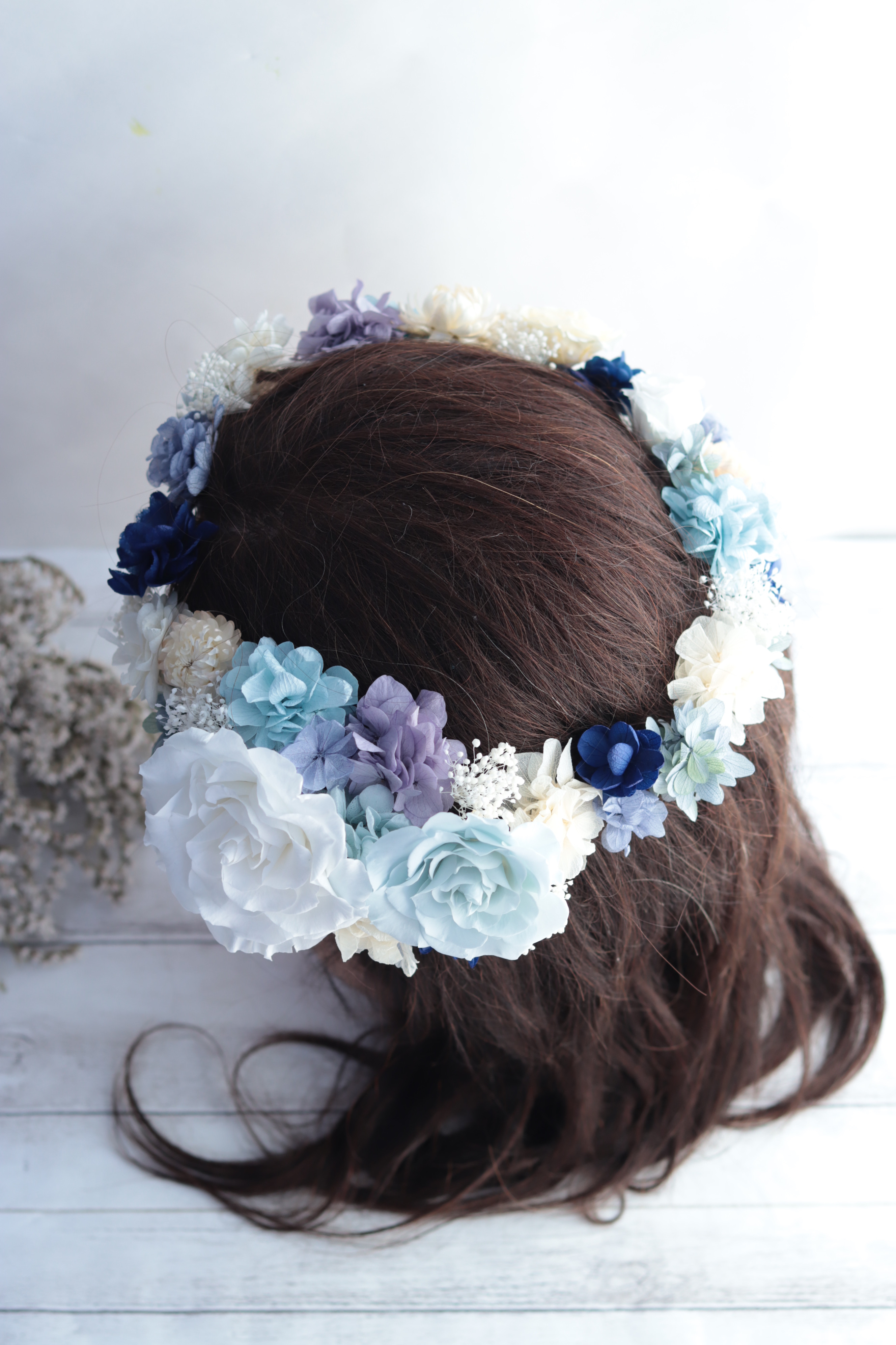 【選べるカラー】花冠＆ヘッドドレスの2way仕様＊ブリザーブドフラワー