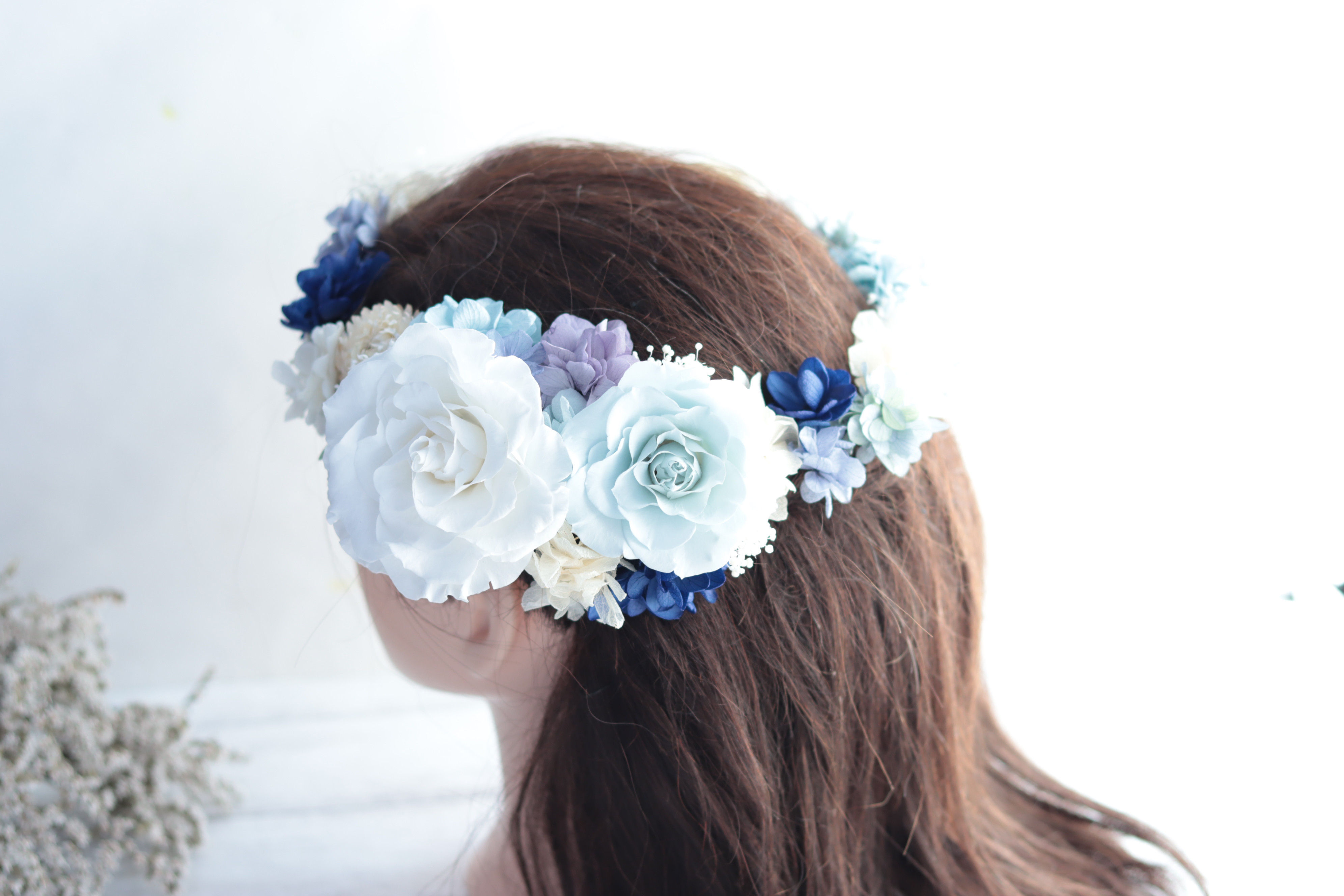 【選べるカラー】花冠＆ヘッドドレスの2way仕様＊ブリザーブドフラワー