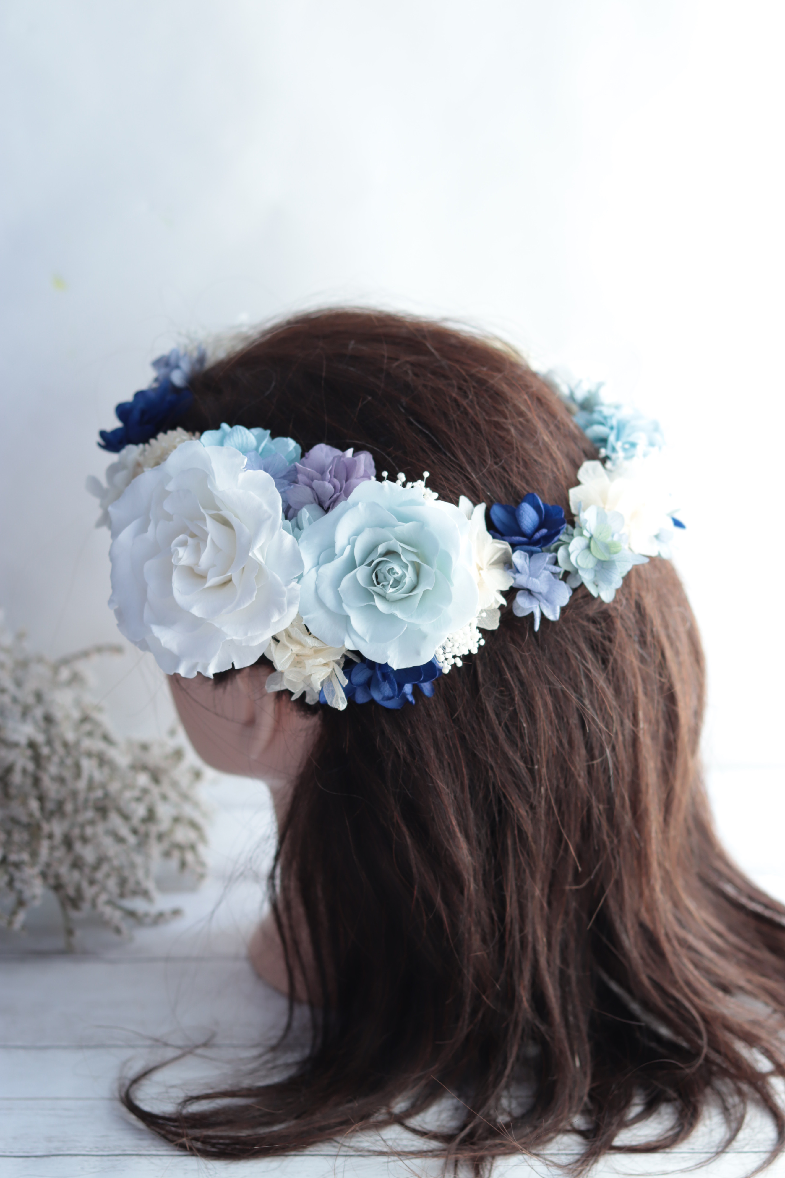 【選べるカラー】花冠＆ヘッドドレスの2way仕様＊ブリザーブドフラワー