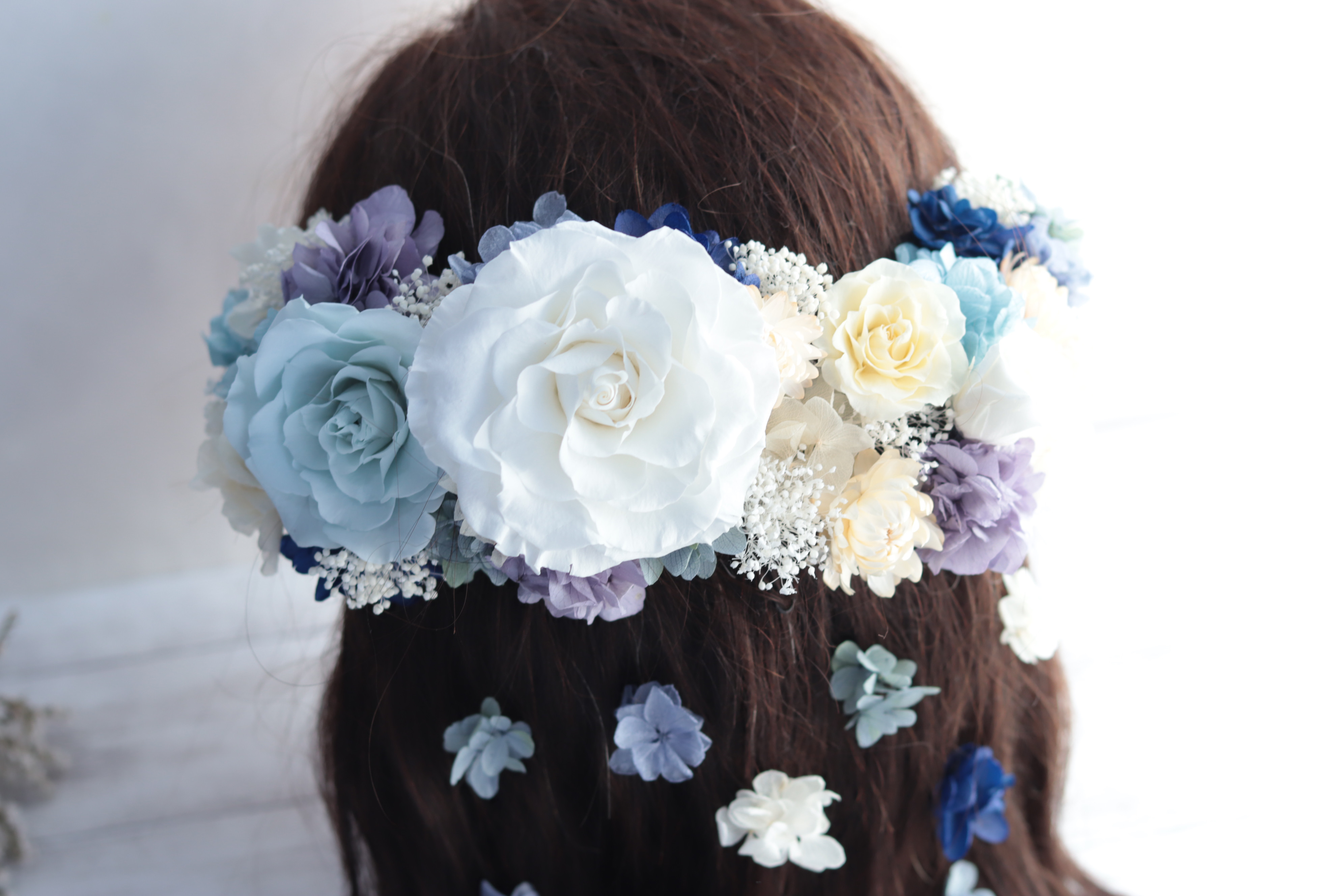 【選べるカラー】花冠＆ヘッドドレスの2way仕様＊ブリザーブドフラワー