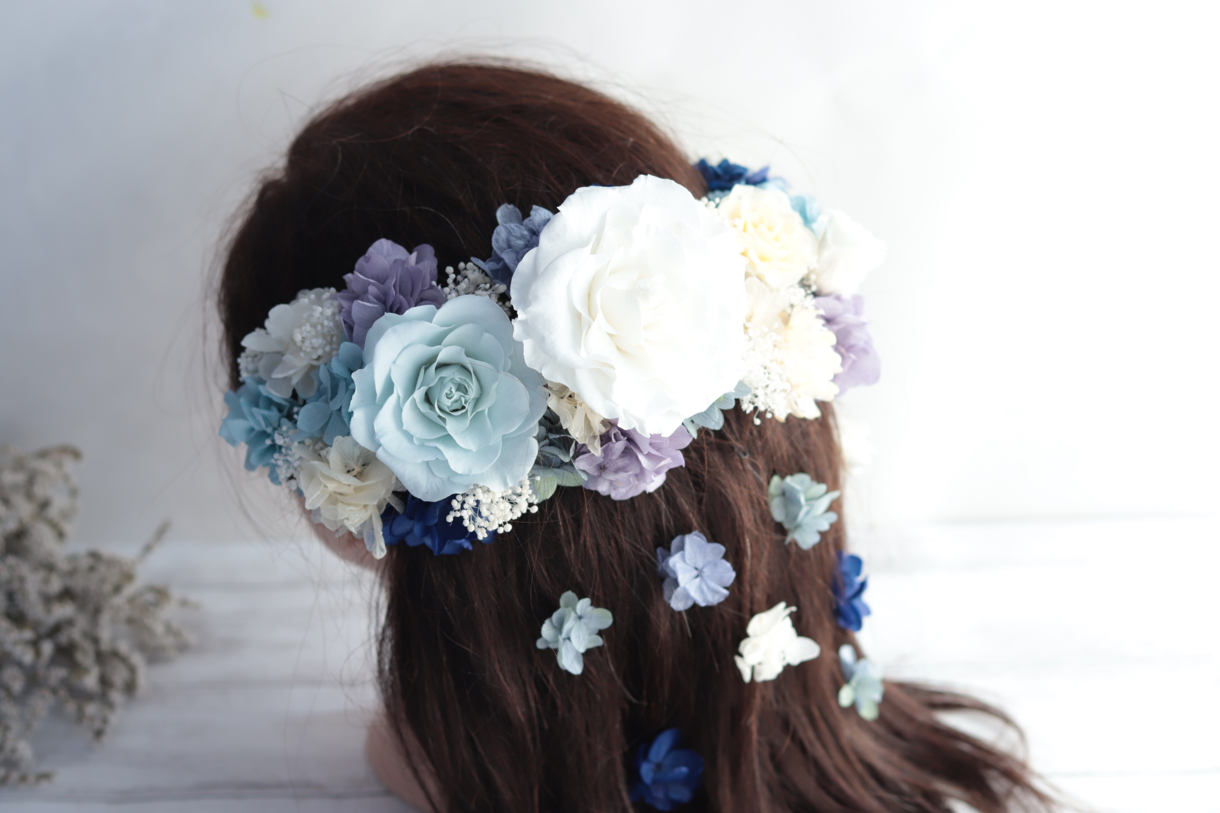 【選べるカラー】花冠＆ヘッドドレスの2way仕様＊ブリザーブドフラワー