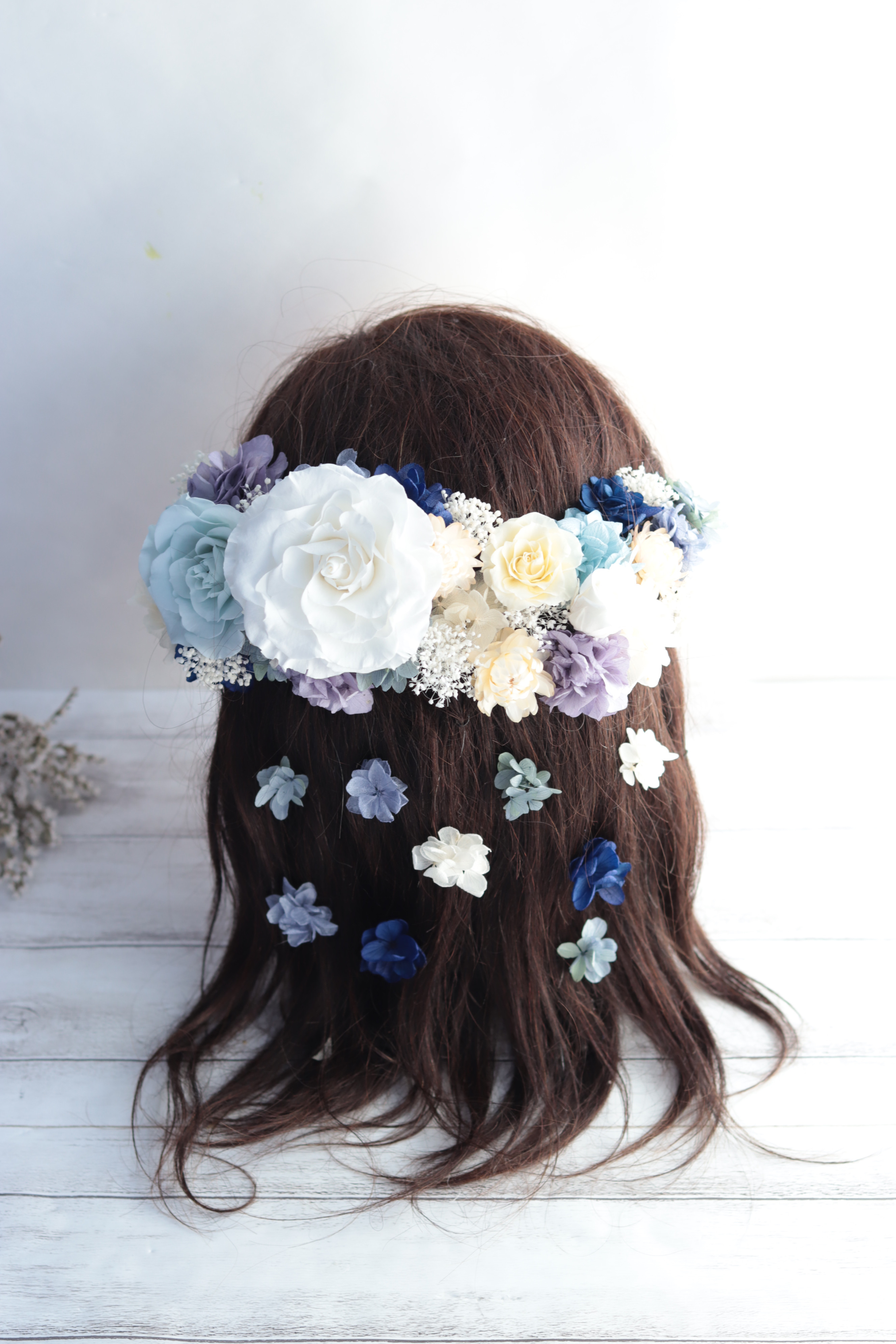 【選べるカラー】花冠＆ヘッドドレスの2way仕様＊ブリザーブドフラワー