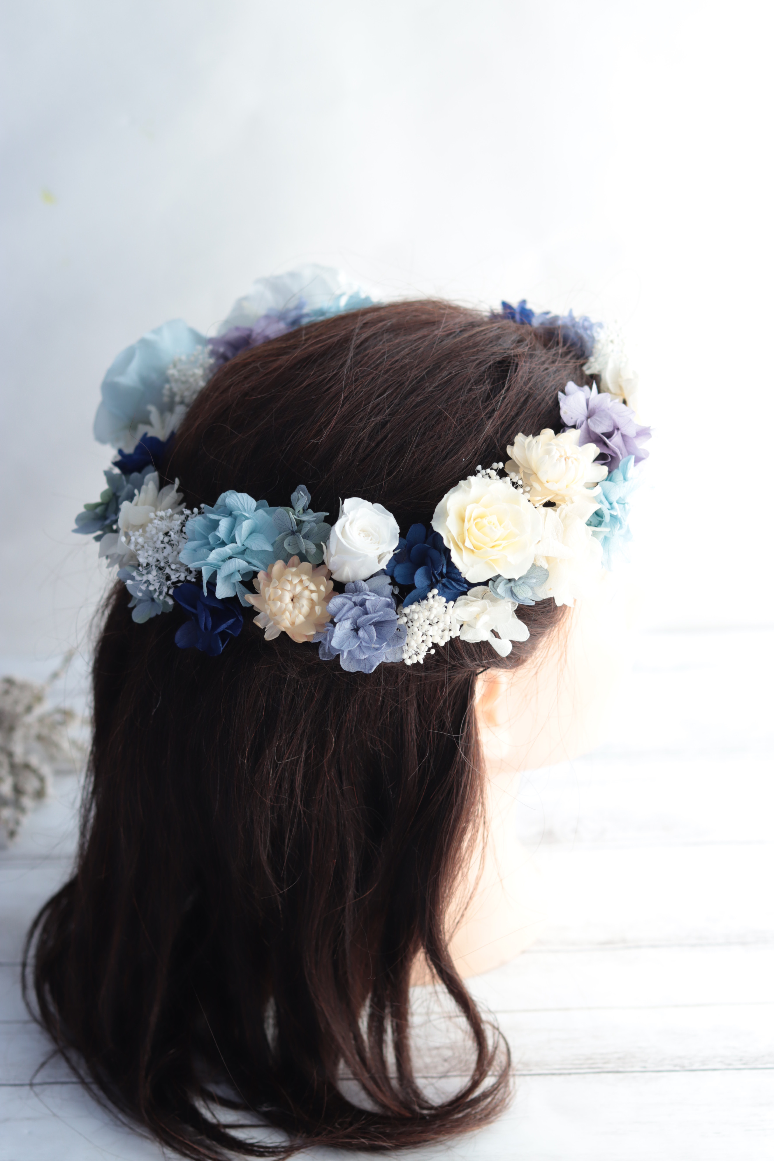 【選べるカラー】花冠＆ヘッドドレスの2way仕様＊ブリザーブドフラワー