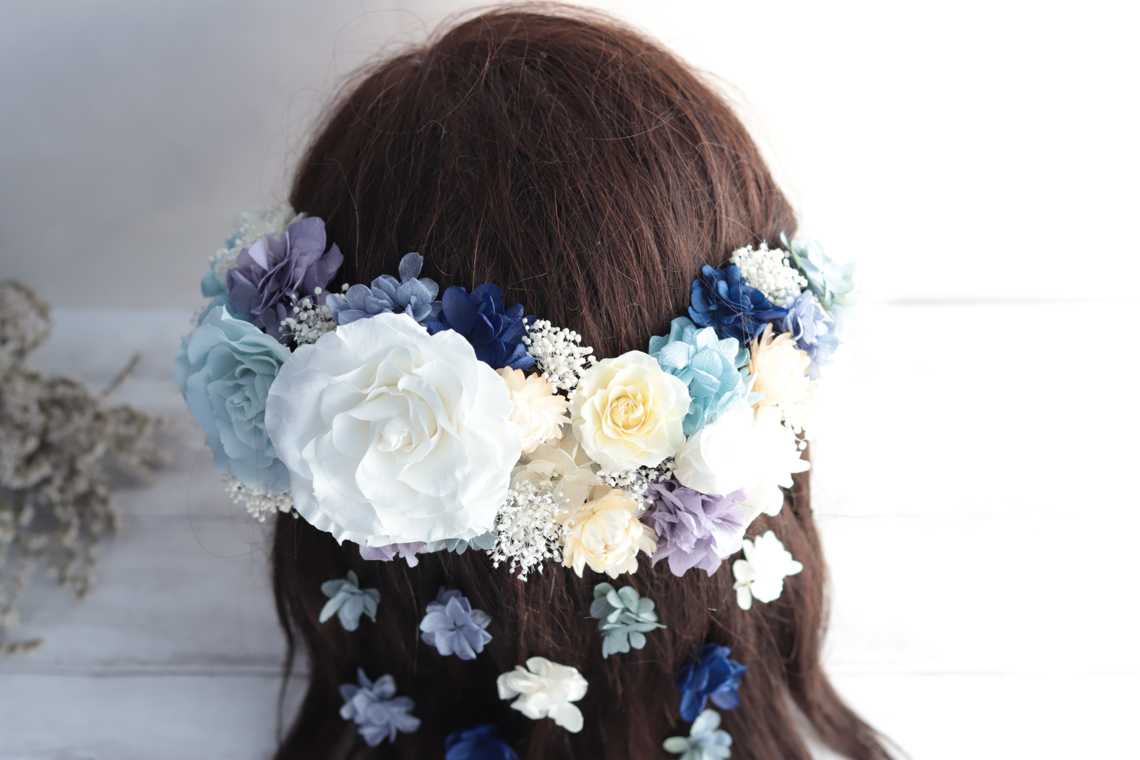 【選べるカラー】花冠＆ヘッドドレスの2way仕様＊ブリザーブドフラワー