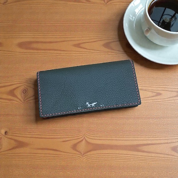 手縫いの長財布　　ドイツシュリンク 【ホッキョクギツネ】