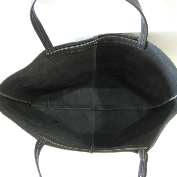 OTONA eco-bag Sサイズ クロームグレイ　本革製  トートバッグ 3枚目の画像