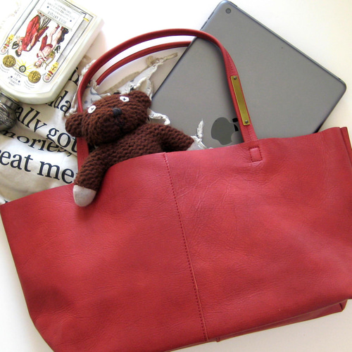 OTONA eco-bag Sサイズ ボルドー 本革製 トートバッグ トートバッグ