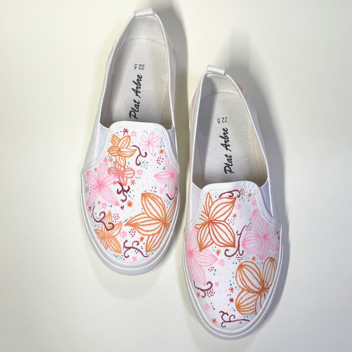 手描きの春花スリッポン (14.0cm〜30.0cm)