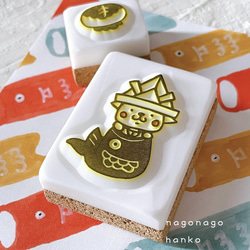 消しゴムはんこNo.130  いちご帽子のにゃんこちゃん Amazon | 古墳時代からこんにちは ハニワちゃんシリーズ