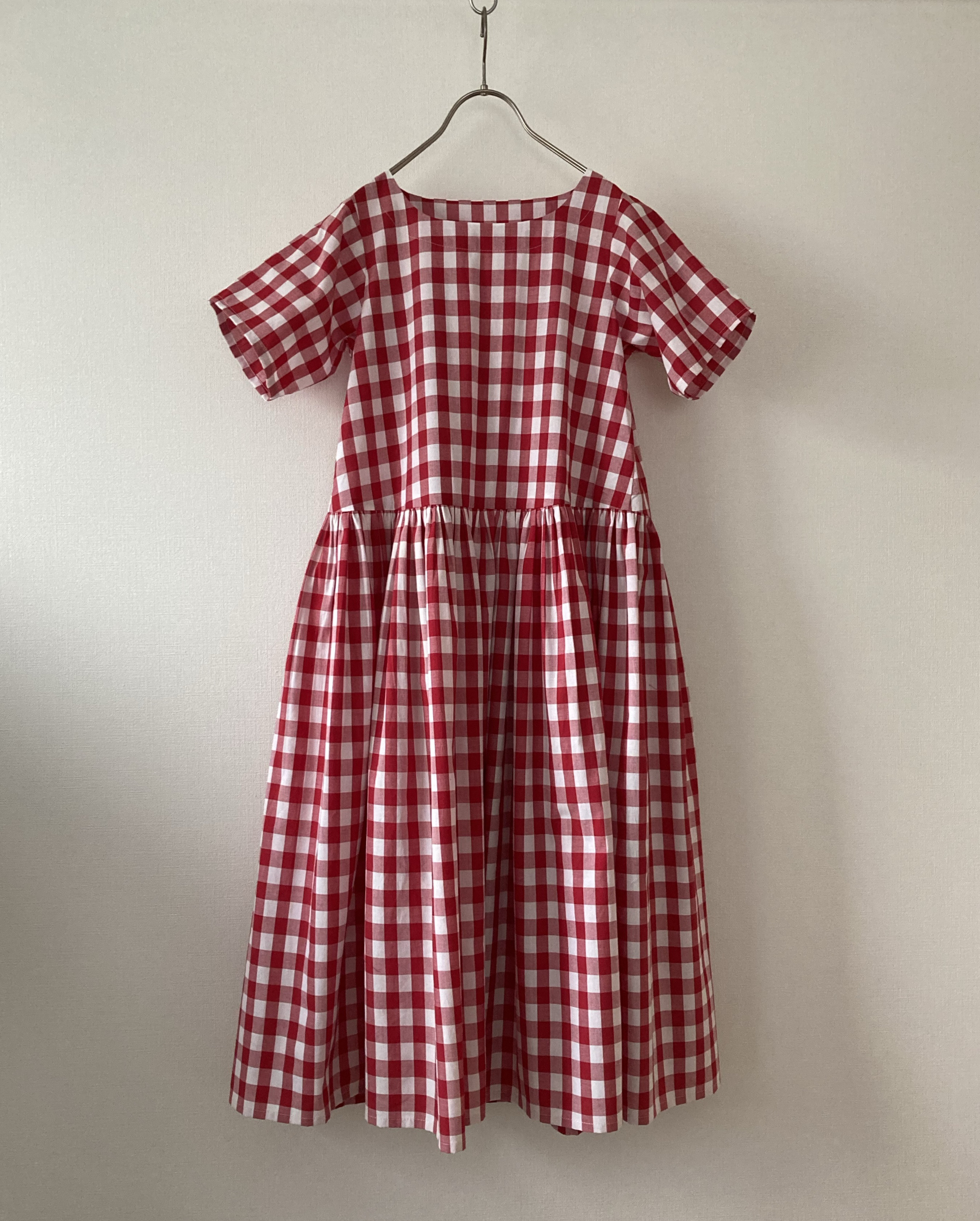 美品✨GrandmaMamaDaughter ギンガム半袖ワンピース 0 美品✨GrandmaMamaDaughter ギンガム半袖ワンピース 0