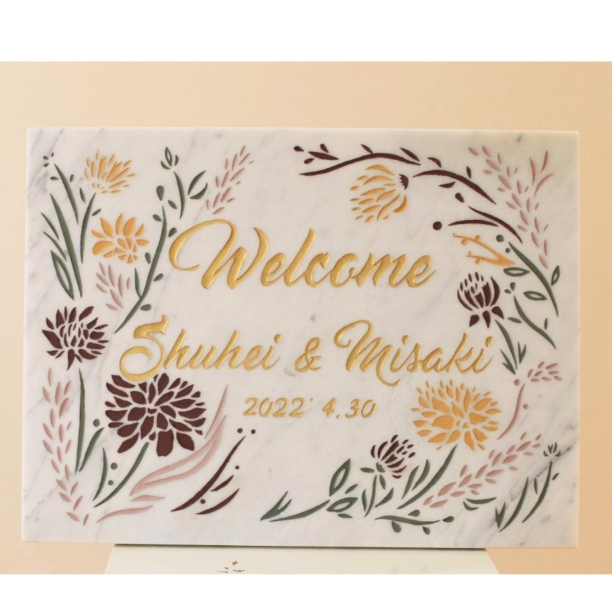 天然【大理石】ウェルカムボード●完全オーダーメイド●デザイン参考●高品質●天然石●