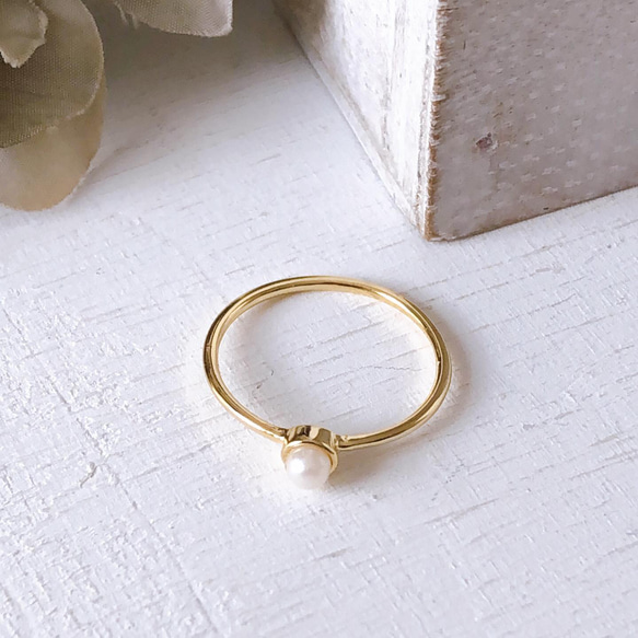 更新！ ︎ 單顆珍珠戒指尺寸 10/13 3mm 珍珠 第11張的照片