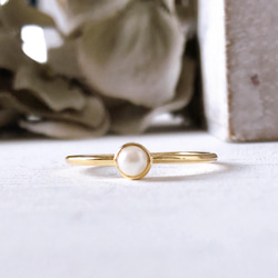 更新！ ︎ 單顆珍珠戒指尺寸 10/13 3mm 珍珠 第8張的照片