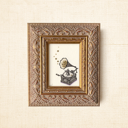 ミニ額縁 原画【 やさしい時間 】small size ver. 絵画 小笠原