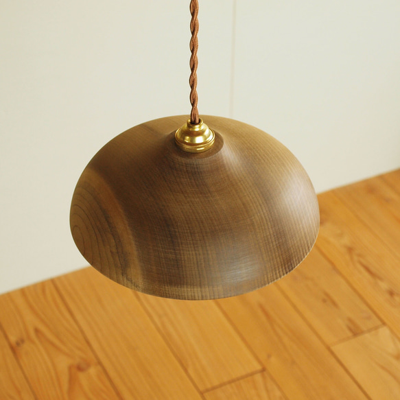 木製ペンダントランプ　朴材3　ランプシェード　天井照明 4枚目の画像