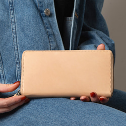 真皮錢包，圓形拉鍊，大容量，綠色，HAW001，啞光牛皮，越用越有味道，成為您生活的一部分。 第18張的照片