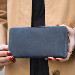 真皮錢包，圓形拉鍊，大容量，綠色，HAW001，啞光牛皮，越用越有味道，成為您生活的一部分。 第11張的照片