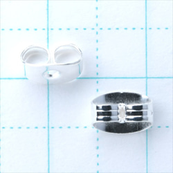 [20 件] 耳環 Catch ★ 6mm / 白銀 ★ 耳環 Parts Fasteners Post Earrings 第2張的照片
