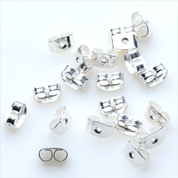 [20 件] 耳環 Catch ★ 6mm / 白銀 ★ 耳環 Parts Fasteners Post Earrings 第3張的照片