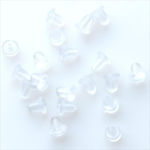 P-364 樹脂ピアスキャッチ★4mm★20個 シリコン ピアスキャッチ 金属アレルギーの方に シリコンキャッチ 3枚目の画像