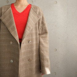 turned up coat（wool linen） 3枚目の画像