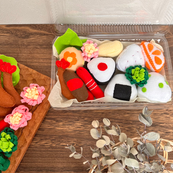 受注再販☆ フェルト おままごと おにぎり ランチセット