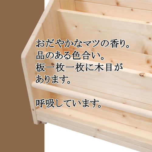 絵本棚 W98cmLX Maple poppo 無塗装 無垢材 大容量 収納 完成品