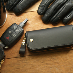 [ weekenlife ] - Leather Key Case - Gentle Black 1枚目の画像