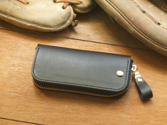 [ weekenlife ] - Leather Key Case - Gentle Black 4枚目の画像