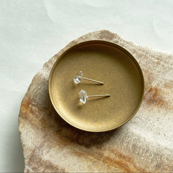 ハーキマーダイヤモンドのピアス S（14KGF）ピアス/イヤリング 2枚目の画像