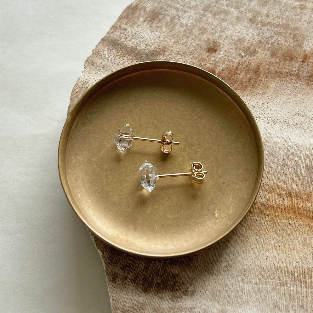 ハーキマーダイヤモンドのピアス S（14KGF）ピアス/イヤリング