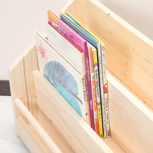 絵本棚 W98cmLL Maple poppo 無塗装 無垢材 大容量 入園 入学 ロー