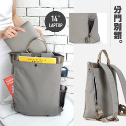 BAGCOM･[好用系列] 隨心好用手提後背包(14'' Laptop OK)-米灰★100448-03 第3張的照片