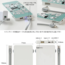 モバイルバッテリー 充電器 Qi ワイヤレス PSEマーク ブルー 青＊かわいい 犬 イヌ 4枚目の画像