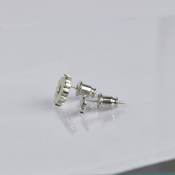 Sterling Silver Gear Pierced Earrings 4枚目の画像