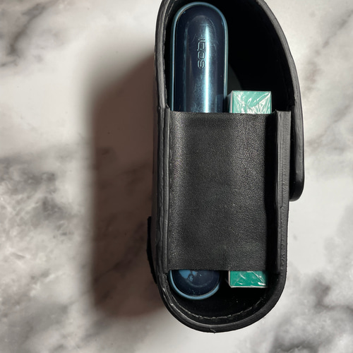 ヌメ革 ブラック ターコイズコンチョB アイコスケース シガレット