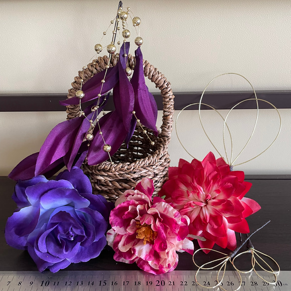 紫　和装髪飾り　浴衣髪飾り✾ 4枚目の画像
