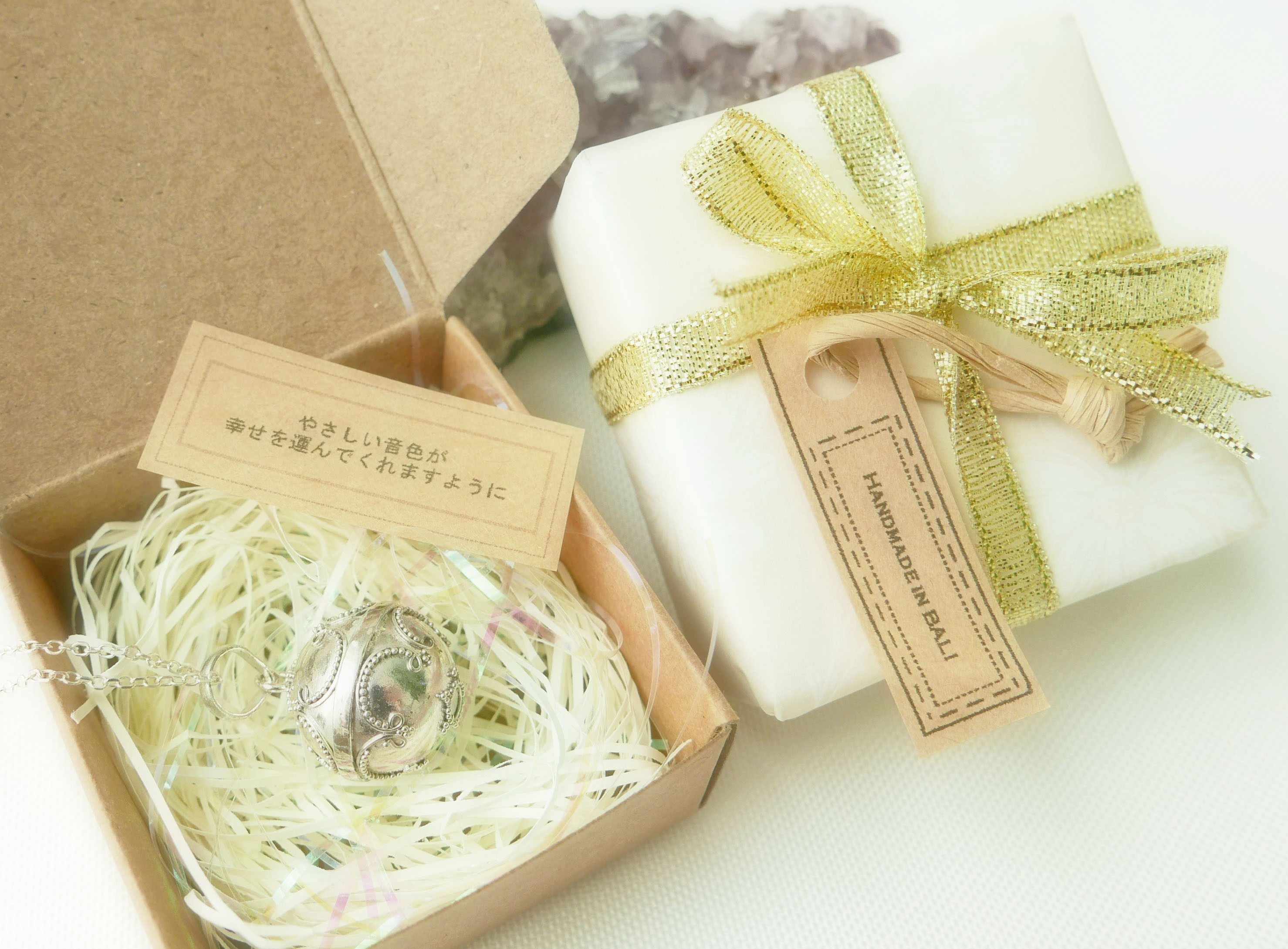 ・✼プラチナ加工✼・波模様のガムランボール/18mm༺揺らすとシャラン♪癒しの音色が響く♪•*•ヒーリングネックレス༻