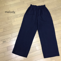 リネンのもんぺ　ダークネイビー wafu. 】