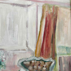 原画「窓辺の椅子とテーブル」F10・油彩・額装 5枚目の画像
