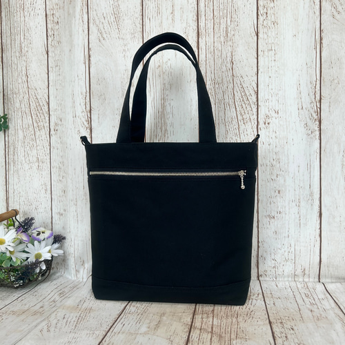 両面ポケット クリアポケット付き ハンドバック トートバッグ 推し活