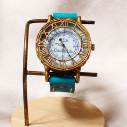 手作り腕時計　Via Cassia(アンティークケース Blue文字盤 & Blue) 3枚目の画像