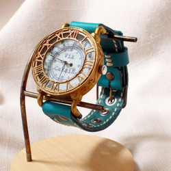 手作り腕時計　Via Cassia(アンティークケース Blue文字盤 & Blue) 1枚目の画像