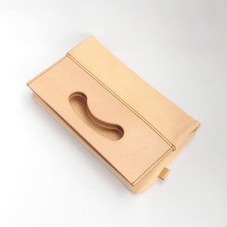 ヌメ革丨クラッチバッグ【conicori/こにこり】荷物が増えると機嫌をそこねる 2way 手縫い 手作り 6枚目の画像